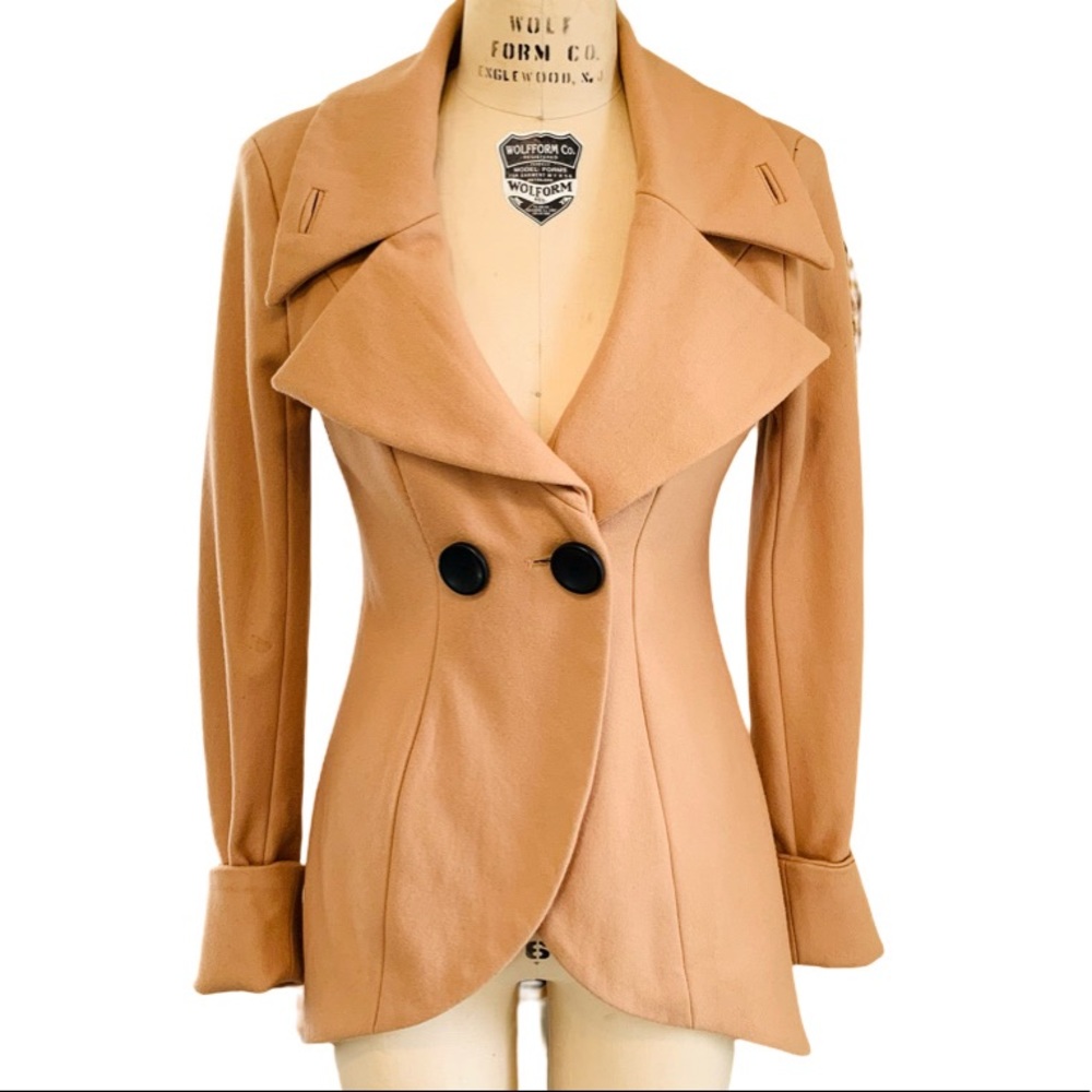 BEBE XS Camel color wool equestrian style blazer